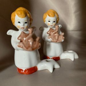 Pair of Vintage Goebel Angel Candlestick Holders